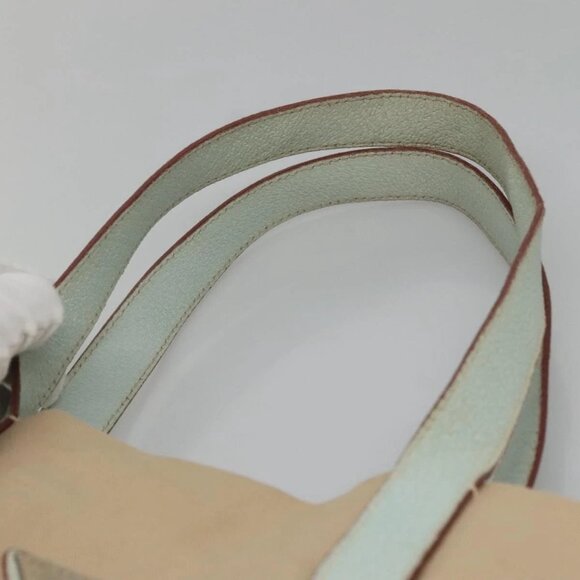 PRADA Tote Bag Canvas Beige Silver Auth - Picture 8 of 15
